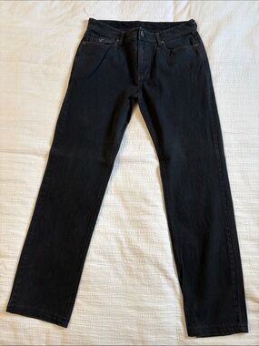 GUC Guess Men's Black & Grey Pin Striped Pattern Jeans